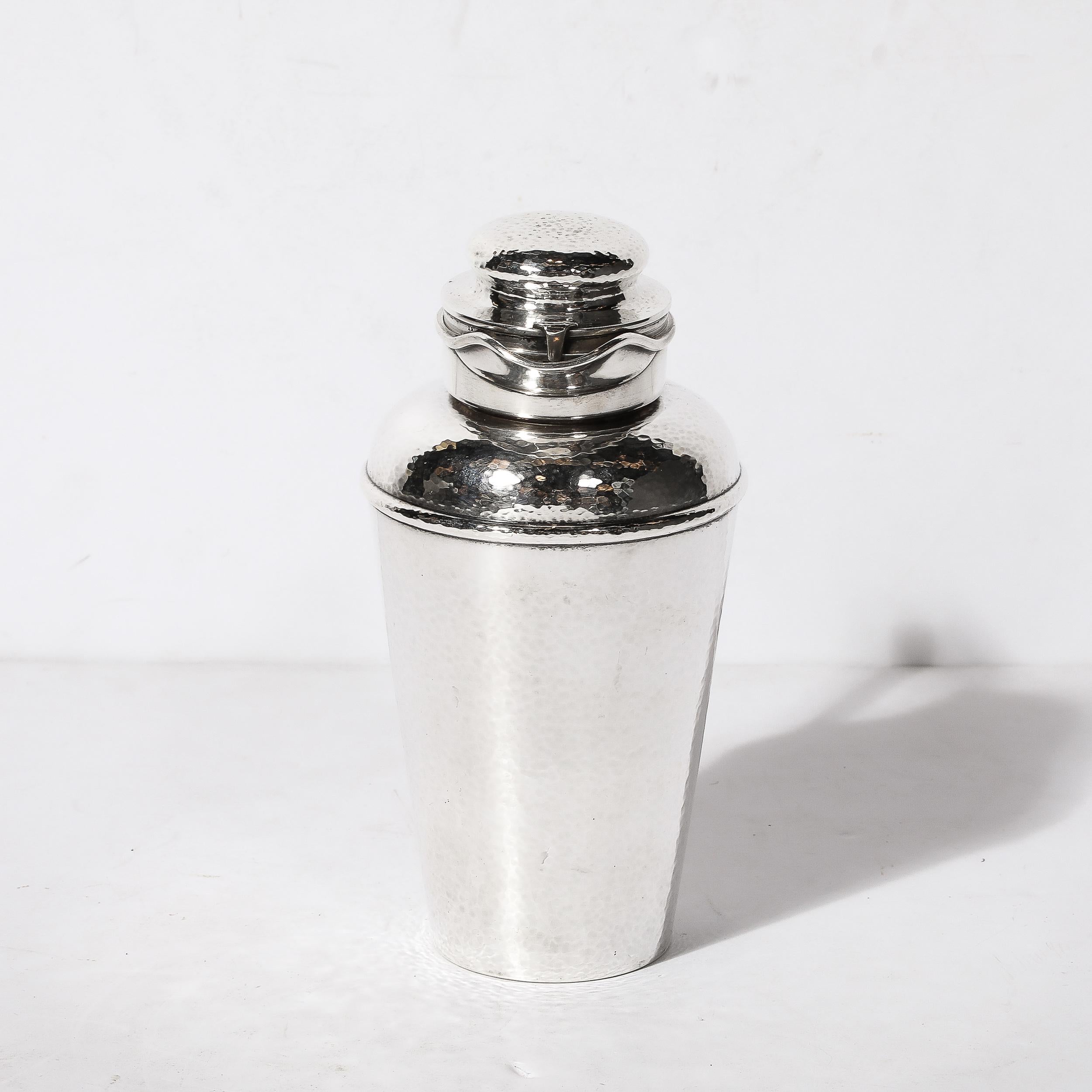 American Art Deco Hand-Hammered Sterling Silver Cocktail Shaker by Gorham For Sale