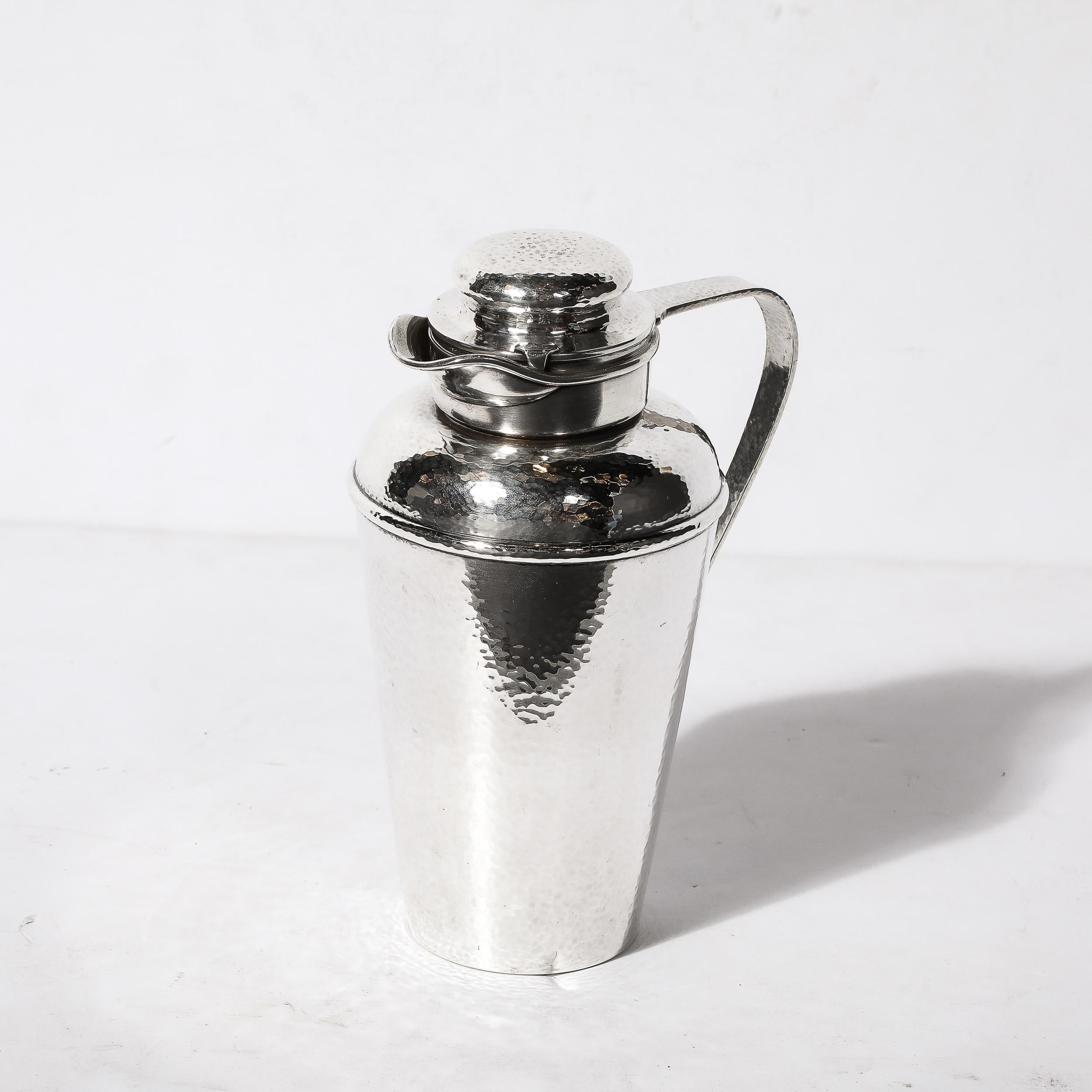 Art Deco Hand-Hammered Sterling Silver Cocktail Shaker by Gorham For Sale 4