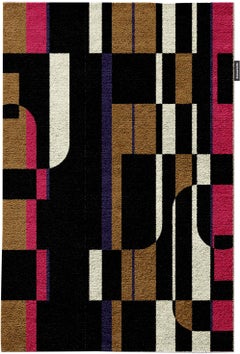 Art Deco Hand Knotted Wall of Aztec Rug by Spacewarp