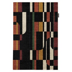 Art Deco Hand Knotted Wall of Aztec Rug by Spacewarp