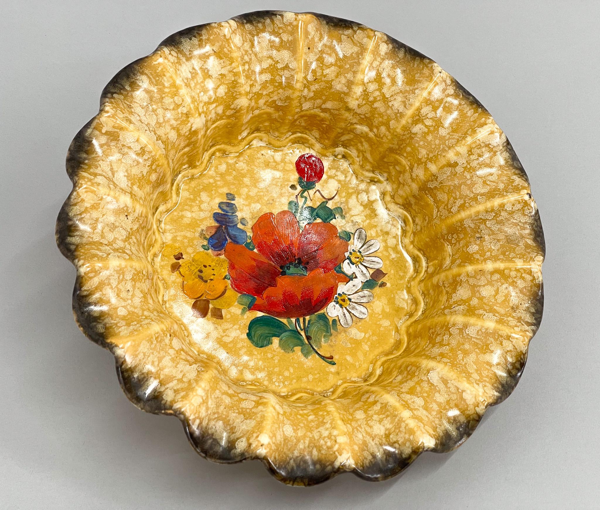 Handbemalte Art-Déco-Schale aus Keramik von Ditmar Urbach, 1920er Jahre (Art déco) im Angebot