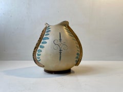 Art Deco Hand Painted Earthenware Vase with Worms, 1920s