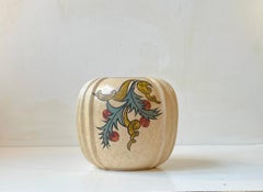 Art Deco Hand-Painted Knabstrup Earthenware Vase with Flowers, 1930s