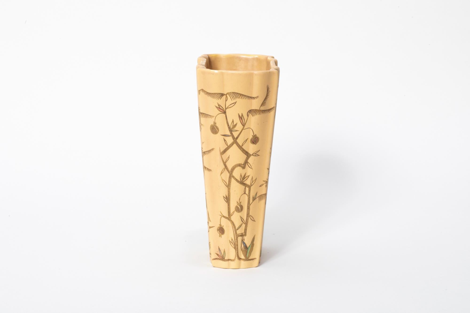 Handbemalte Lavinia-Keramikvase im Art déco-Stil von Guido Andlovitz (Italienisch) im Angebot