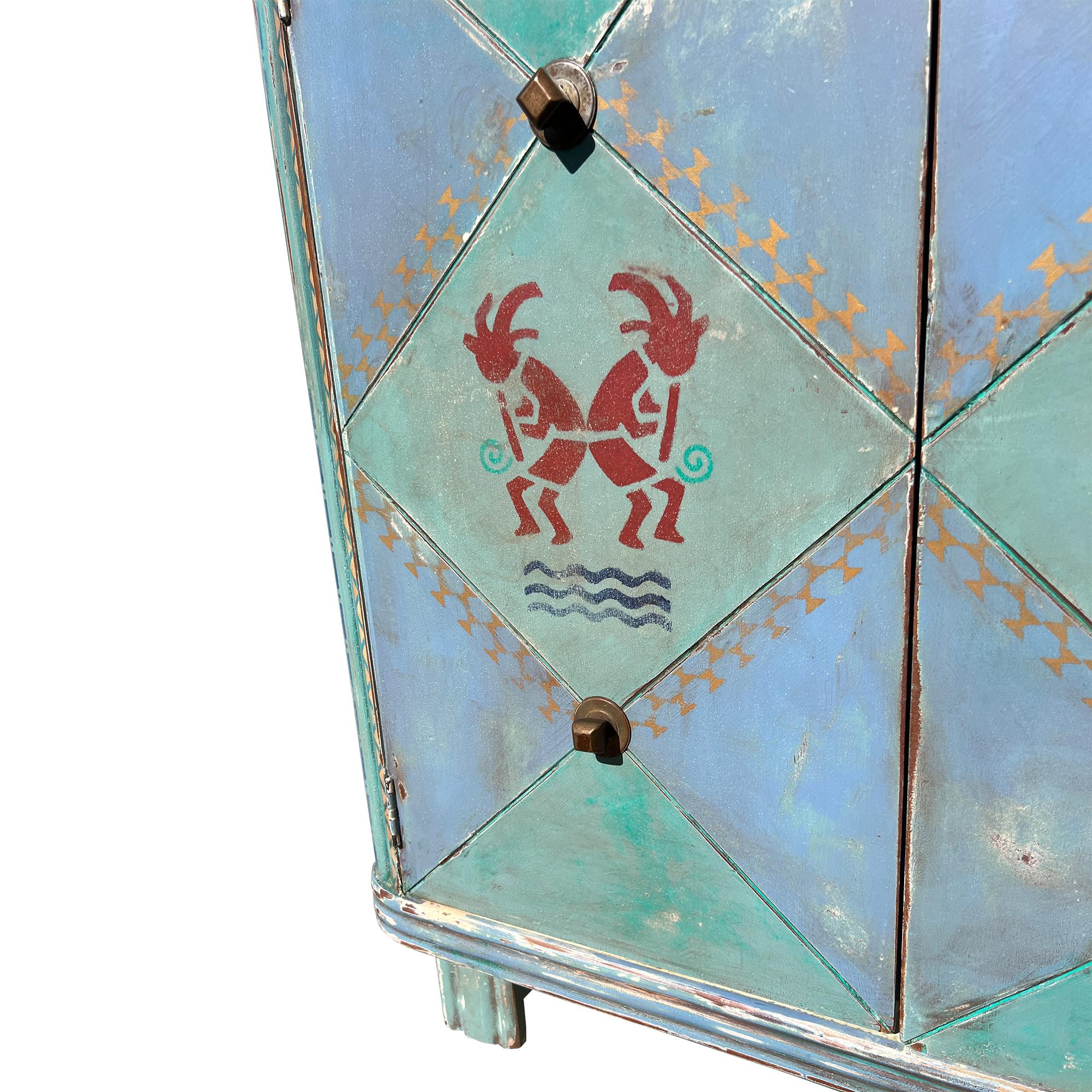 Mobile bar a secco in stile Art Déco dipinto a mano nel sud-ovest - Jonathan Parks Estate in vendita 5