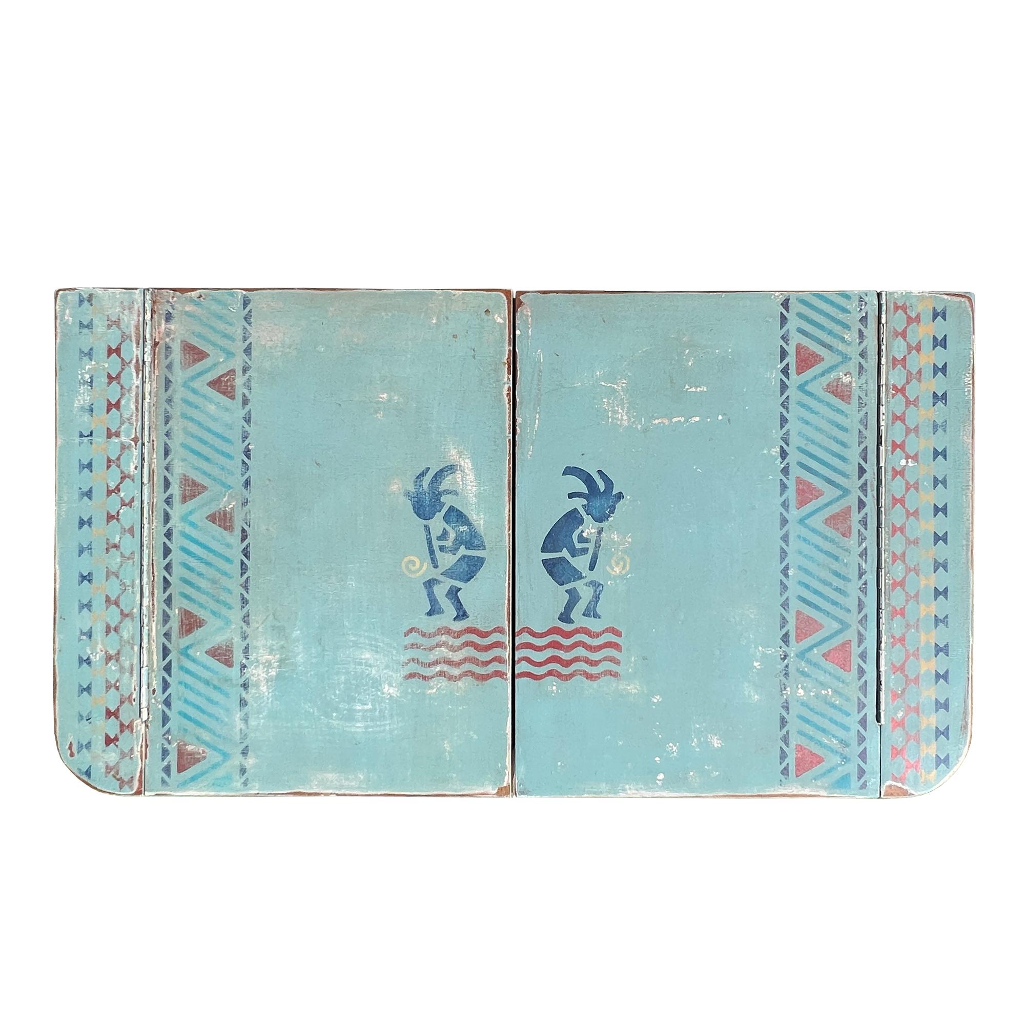 Legno Mobile bar a secco in stile Art Déco dipinto a mano nel sud-ovest - Jonathan Parks Estate in vendita