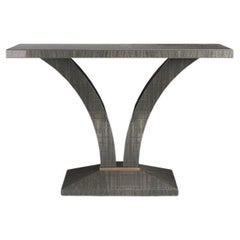 Art Deco Style Handcrafted Console 'Stanbury' in Grey Anegre Wood