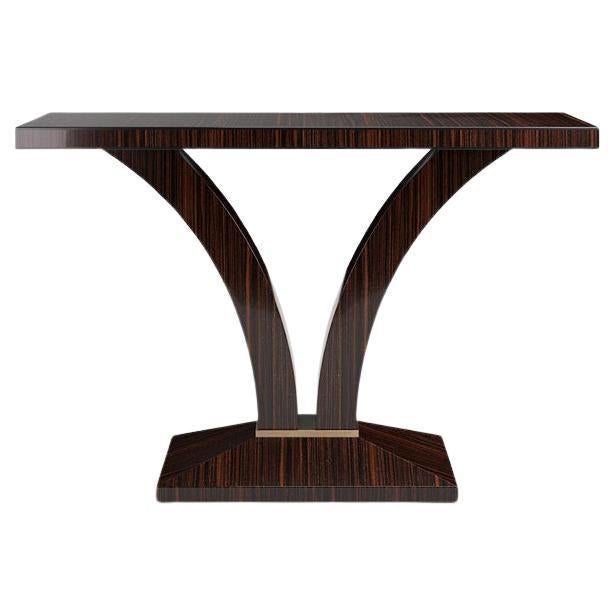 Art Deco Handcrafted Console 'Stanbury' in Macassar Ebony For Sale