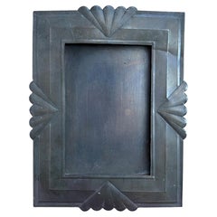 Art Deco Handcrafted Metal Picture Frame with Fan Motifs, Jonathan Parks Estate