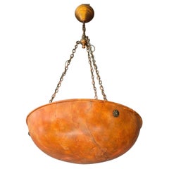 Lámpara colgante art déco con forma de cuenco escultural hecha a mano, de alrededor de 1930