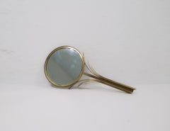 Art Deco Handspiegel Ivar-Ahlenius Bjork Ystad Metall Schweden 1950er Jahre