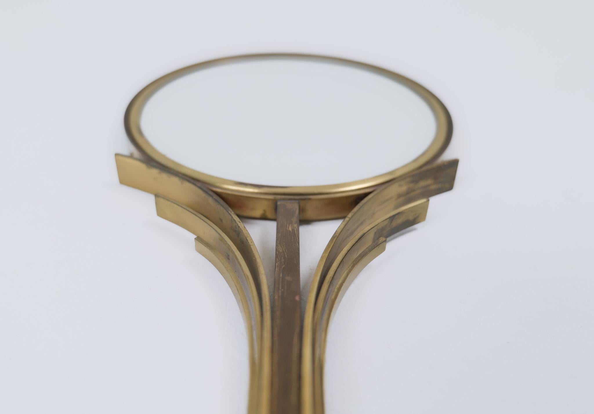 Art Deco Espejo de mano Ivar-Ahlenius Bjork Ystad Metall Suecia Años 50 mediados del siglo XX en venta