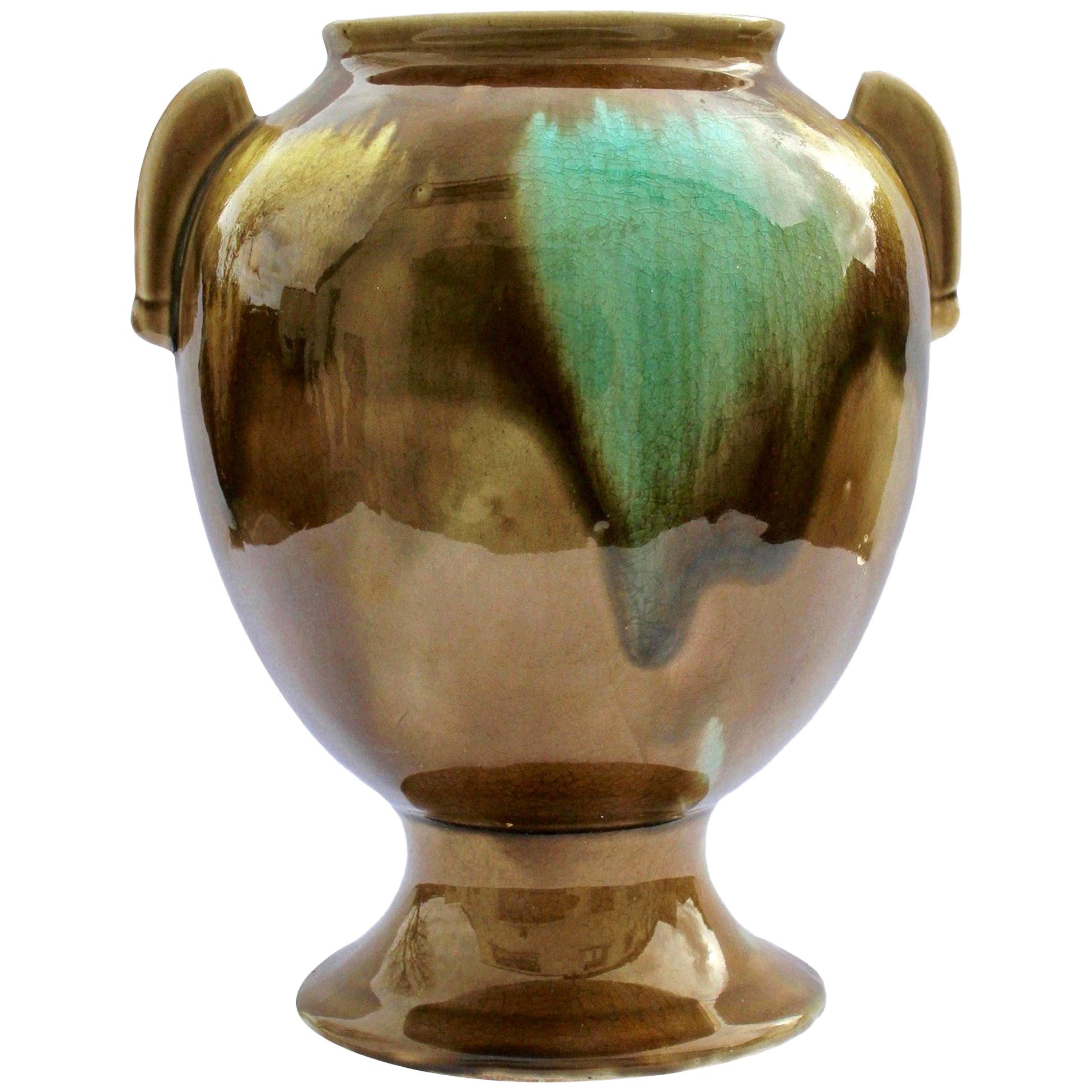 Art Deco Handmade and Hand Glazed Planter Jardinière, 1930, Belgium For Sale