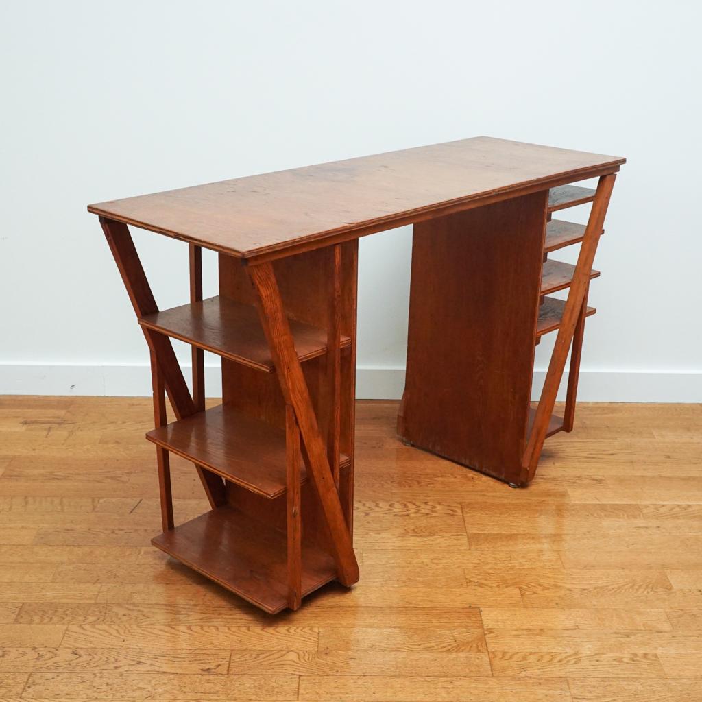 Hand-Crafted Art Deco Handmade Desk For Sale