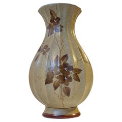 Art Deco Handprinted Earthenware Vase by Knabstrup, 1930s