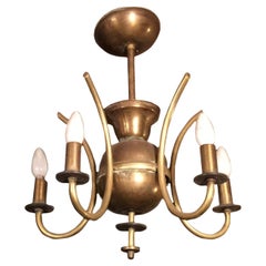 Art Deco Hanging Lamp in Bronze , France, 1920