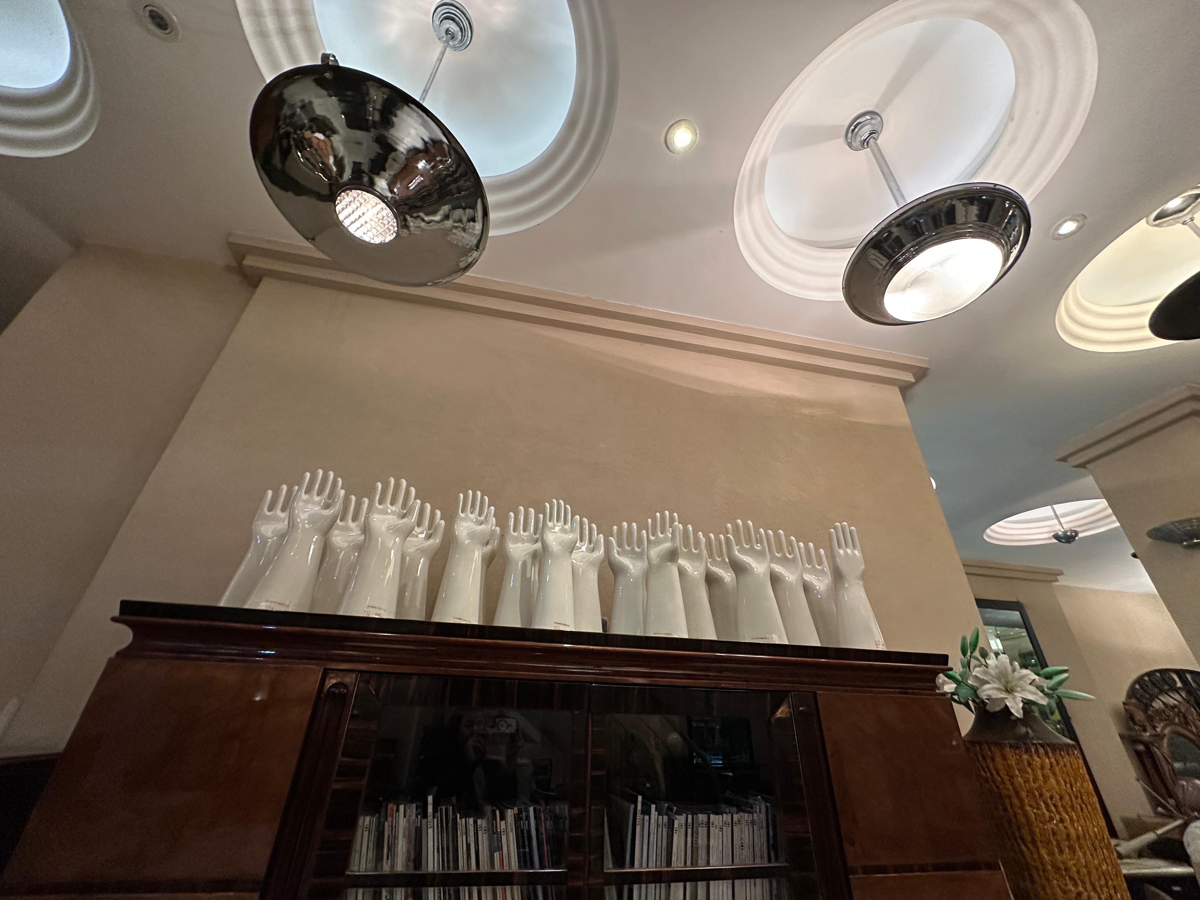 Lampada a sospensione Art Déco in cromo e vetro, Germania, 1930 in vendita 8