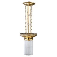 Art Deco hanging lamp with glass sticks vienna around 1920s