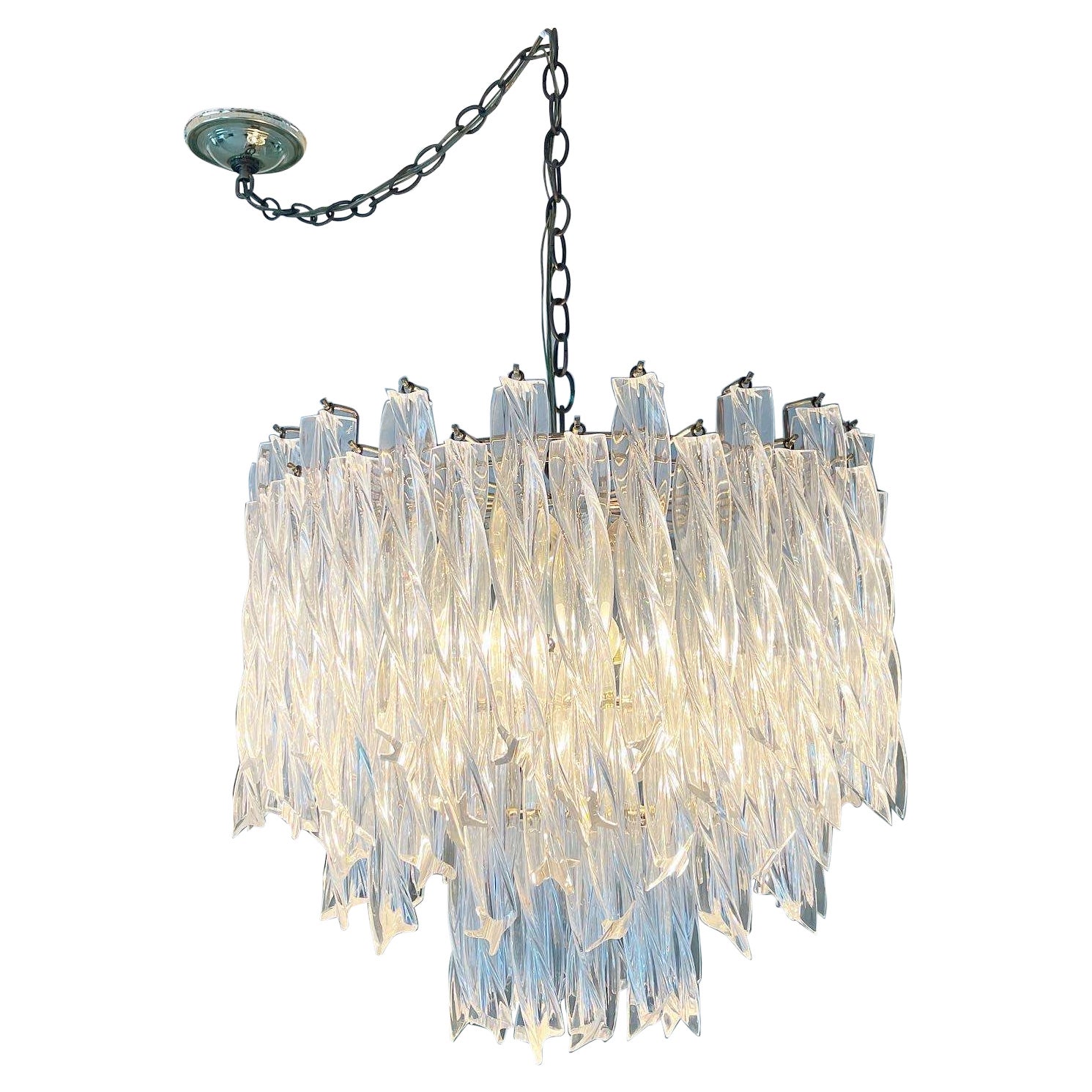 Lustre suspendu Art Déco en lucite en vente