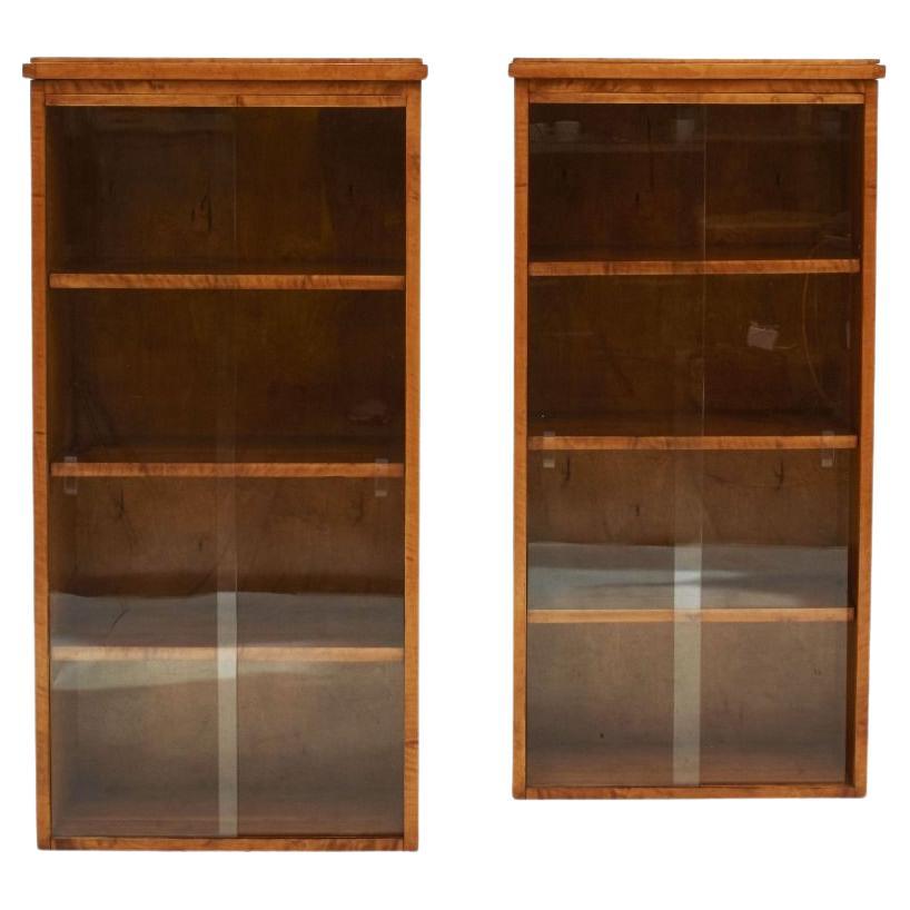 Armoire murale suspendue en bouleau Art Deco en vente