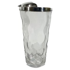 Art Deco, Hawkes Martini / Cocktail Pitcher, Optical Glass with Sterling Ice Dam