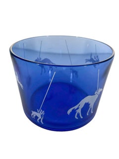Art Deco Hazel-Atlas Cobalt Blue 'Show Dog' Ice Bowl from the Sportsman Series
