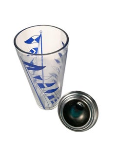 Art Deco Hazel Atlas Cocktail Shaker with Blue Nautical Signal Flags