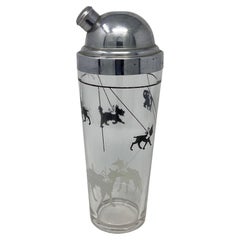 Art Deco Hazel-Atlas Cocktail Shaker with Leashed Dogs