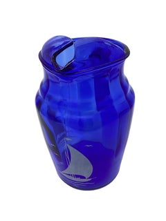 Art Deco Hazel-Atlas Sportsman Series Cobalt with White Sailboats Cocktail Set