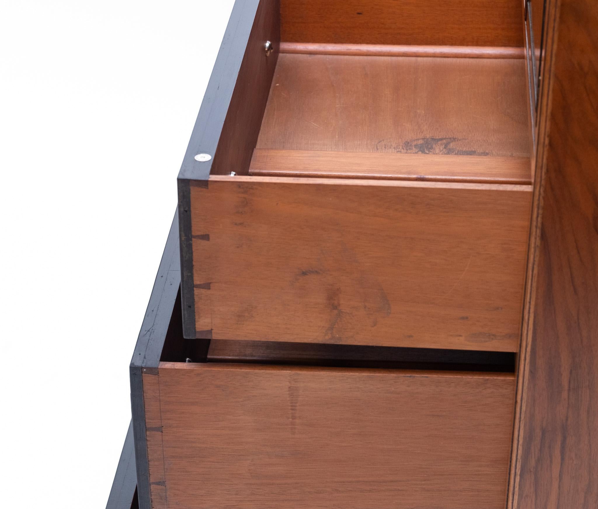 Art Deco Heals Figured Walnut Tallboy Chest Of Drawers Of Small Proportions 1930 For Sale 7