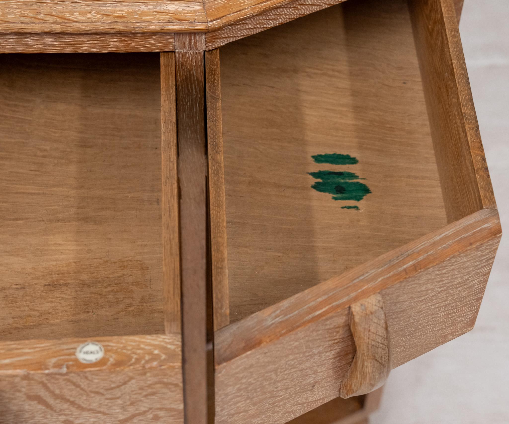 Art Deco Heals Limed Oak Octagonal Writing Desk Double Sided Bookcase 1930 en vente 8