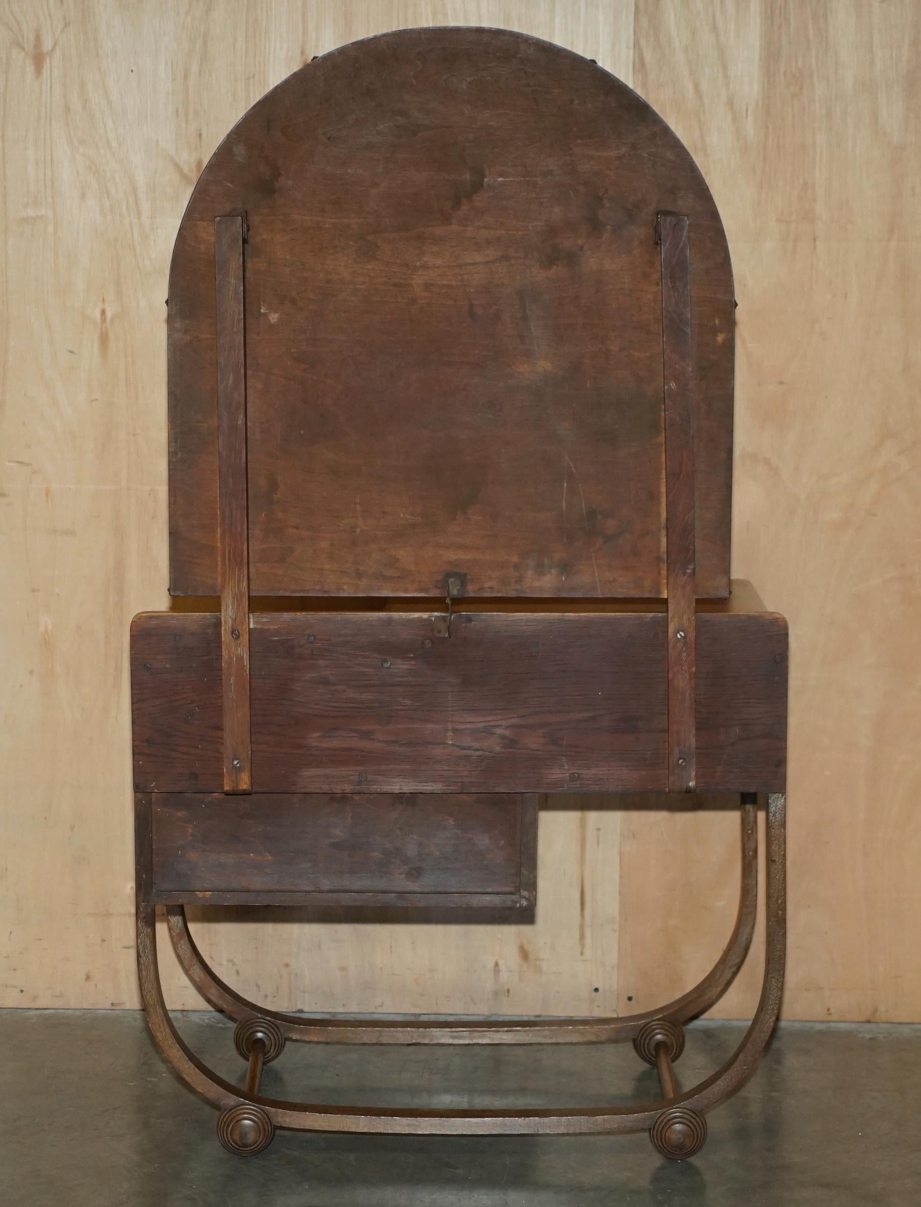ART DECO HEALS LONDON LiMED OAK DRESSING TABLE & STOOL PART OF A LARGE SUITE For Sale 7