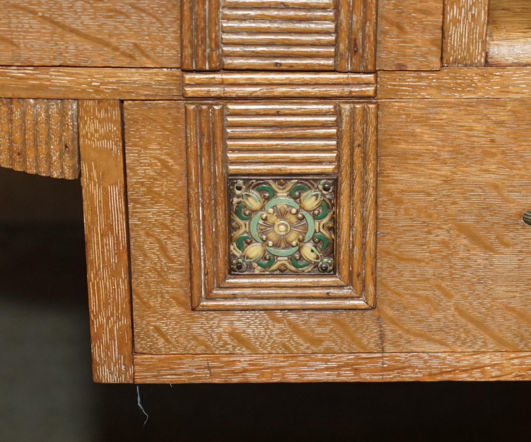 Mirror ART DECO HEALS LONDON LiMED OAK DRESSING TABLE & STOOL PART OF A LARGE SUITE For Sale