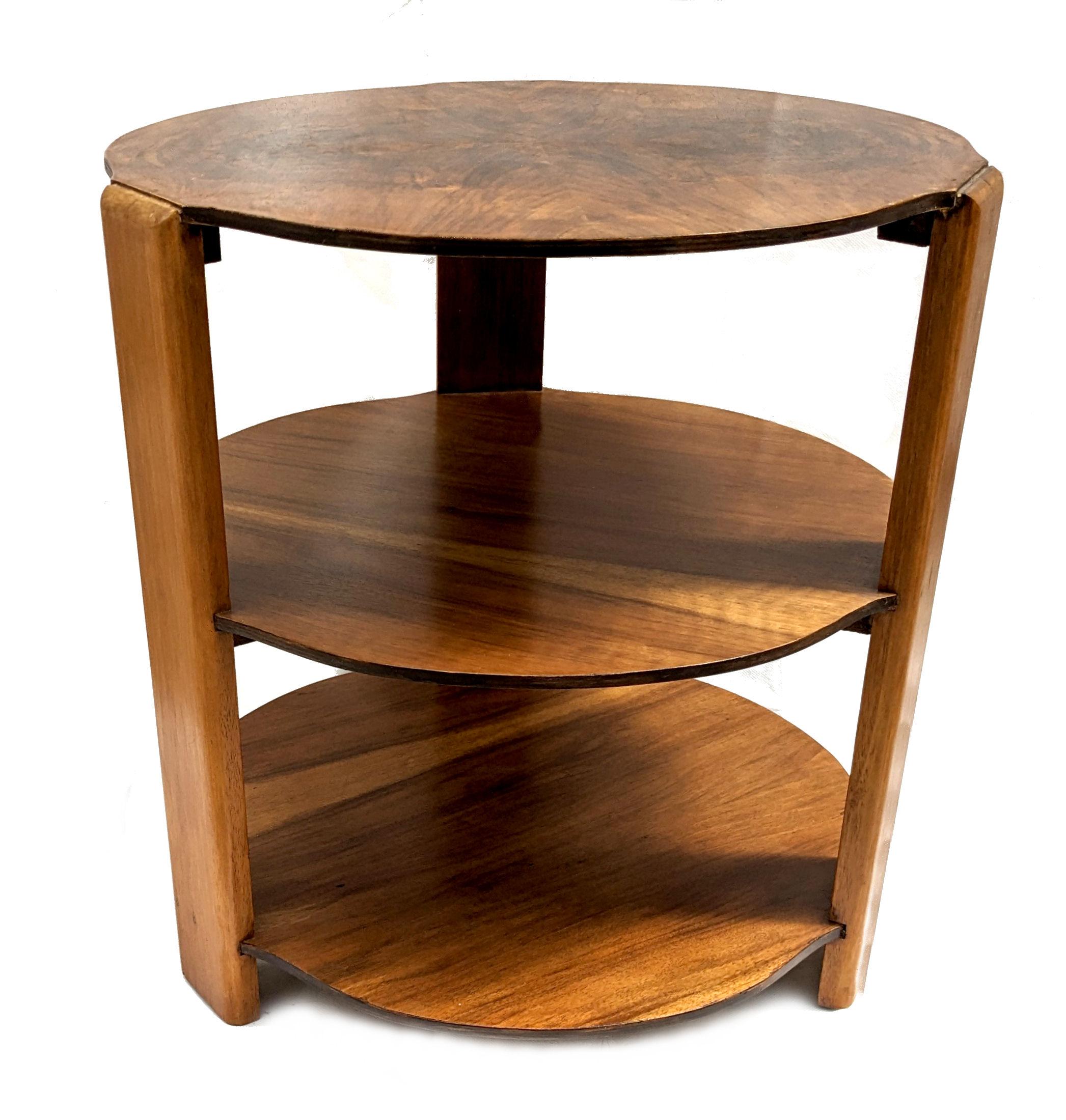 20th Century Art Deco Heavily Figured Walnut Occasional Table, English, circa 1930 For Sale