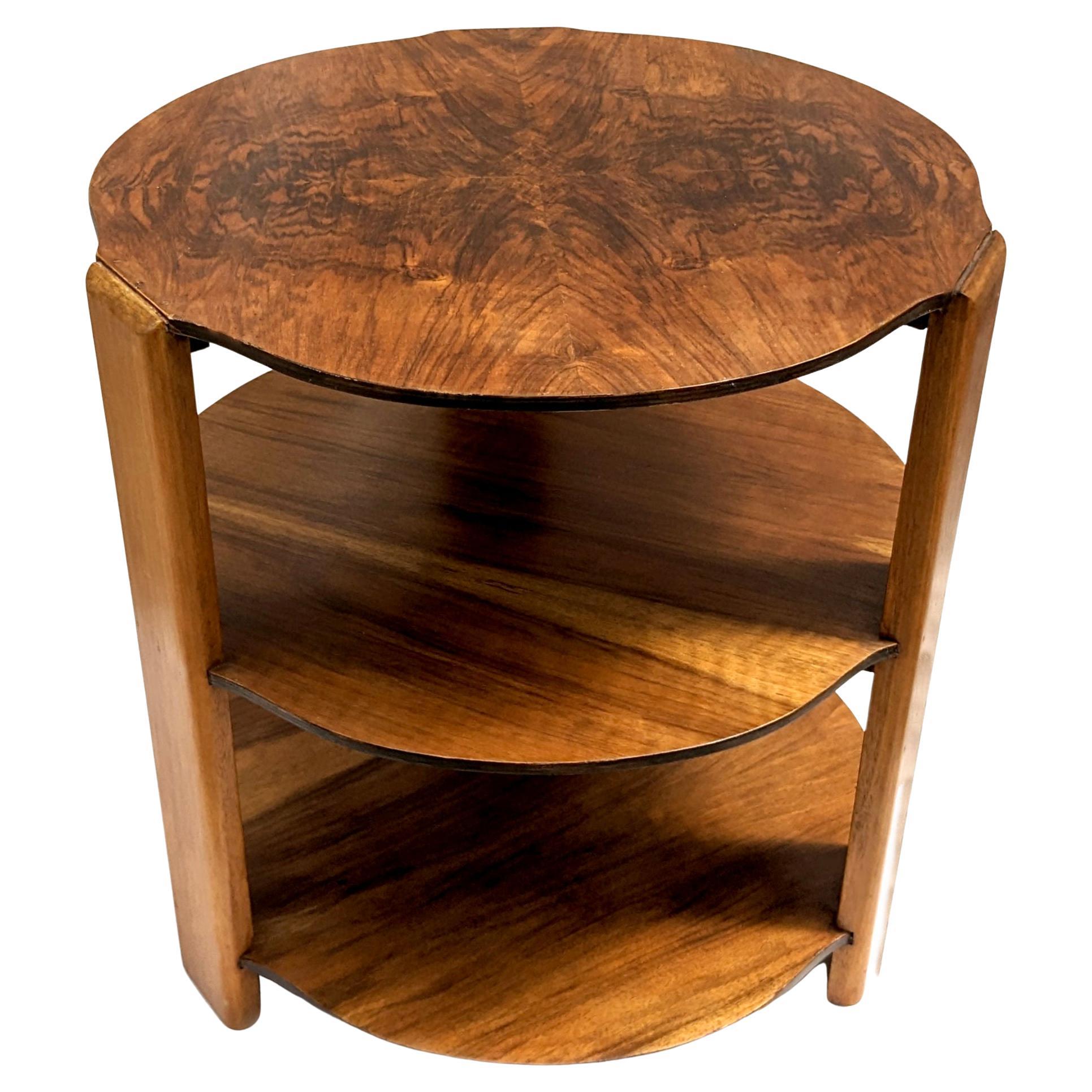 Art Deco Heavily Figured Walnut Occasional Table, English, circa 1930 For Sale