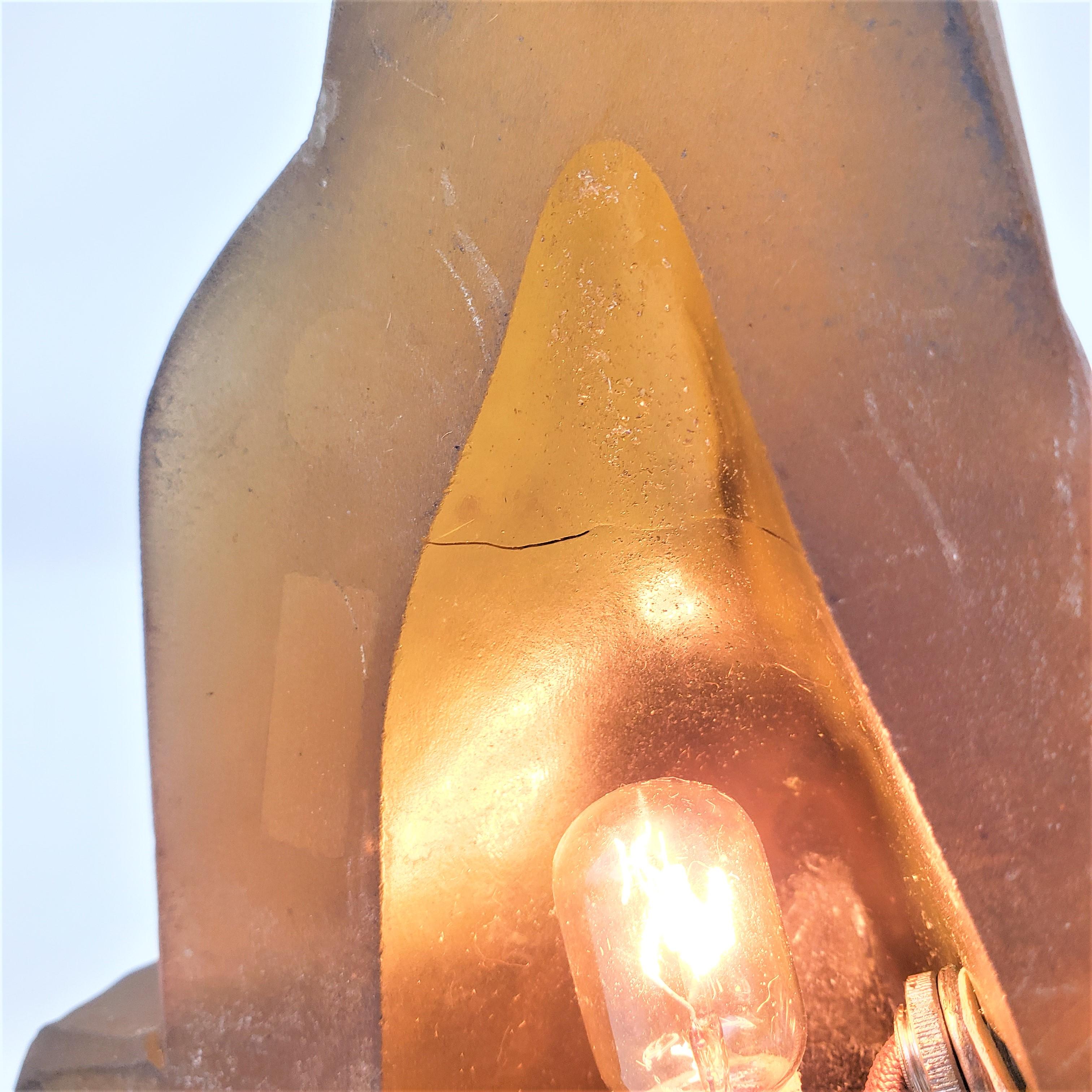schwere Bernsteinglas-Tisch-Akzentlampe oder Skulptur mit weiblicher Büste im Art déco-Stil im Angebot 8