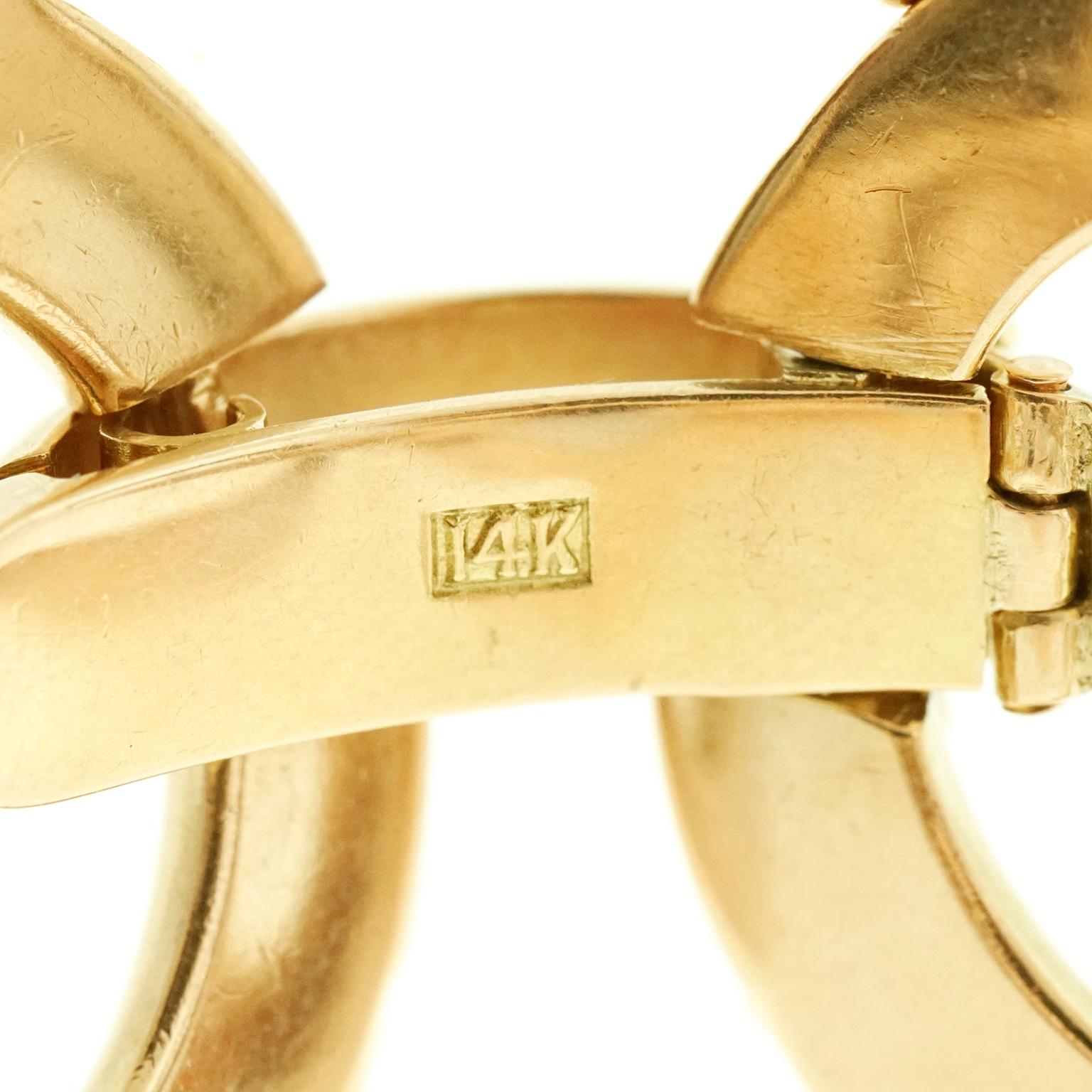 Women's or Men's Art Deco Heavy Gold Bracelet