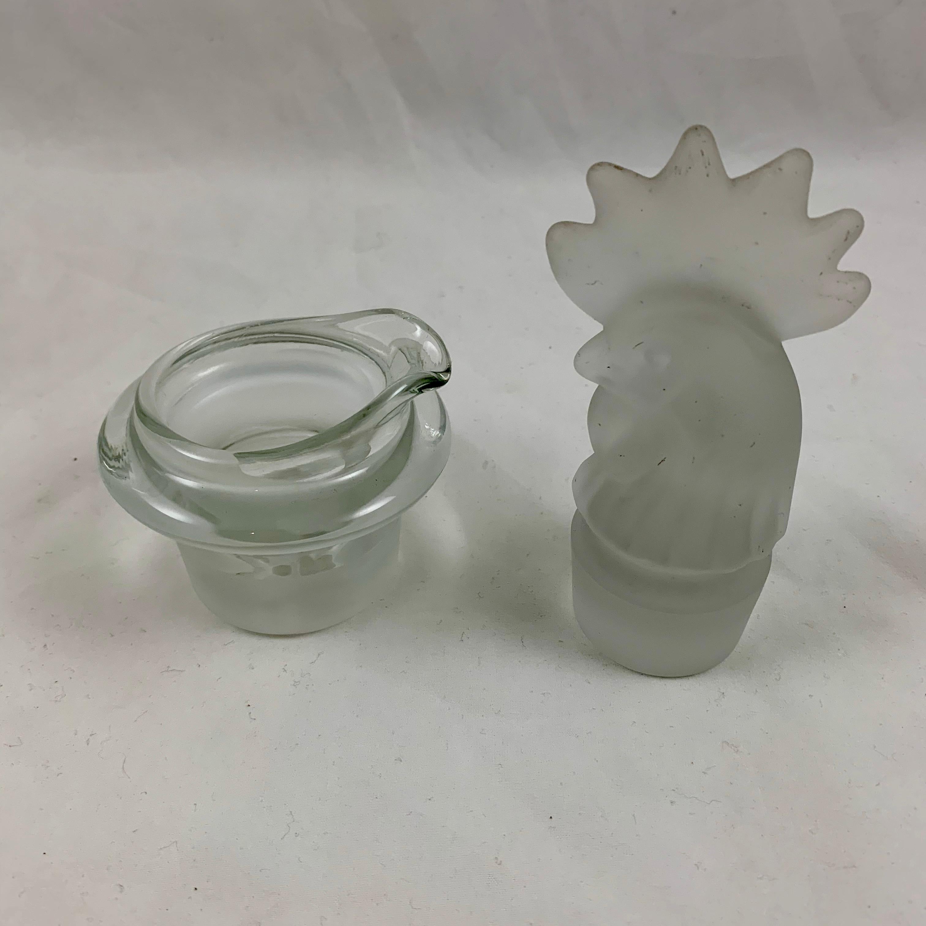 Art Deco Heisey Rooster Frosted Glass Three-Piece Cocktail Shaker, C. 1920-1930 10