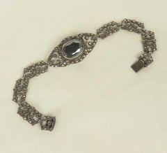 Art Deco Hematite and Marcasite Bracelet