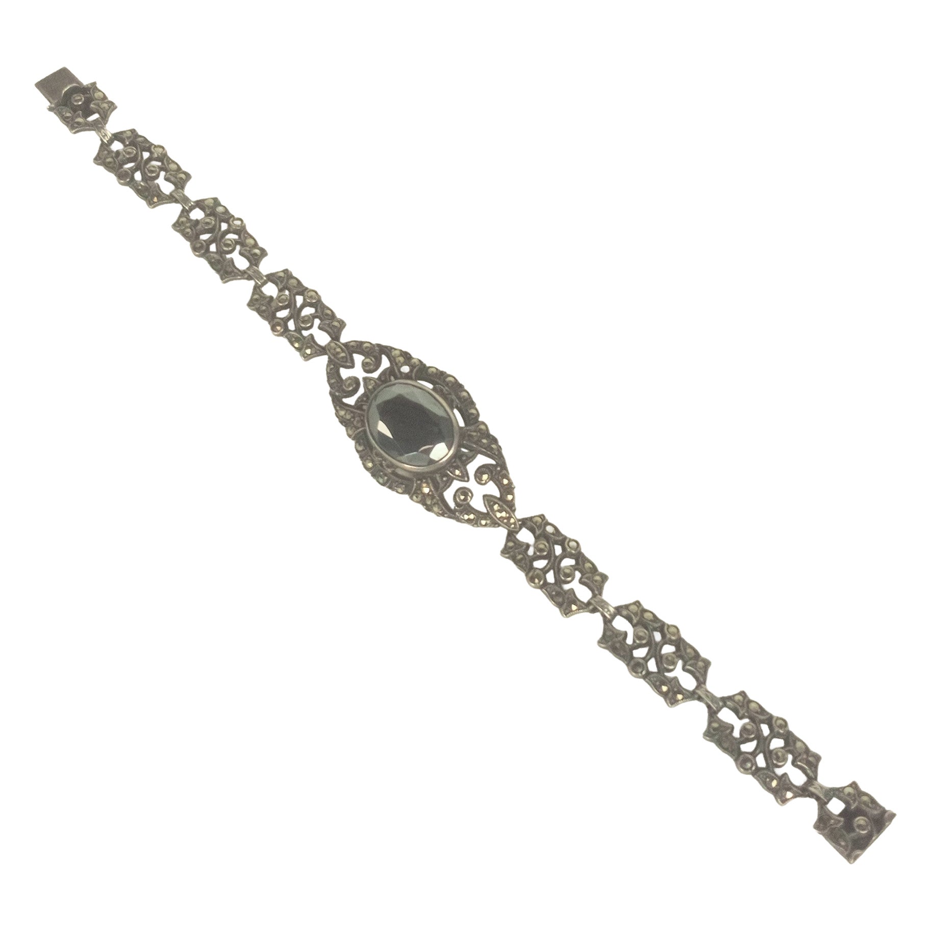 Art Deco Hematite and Marcasite Bracelet