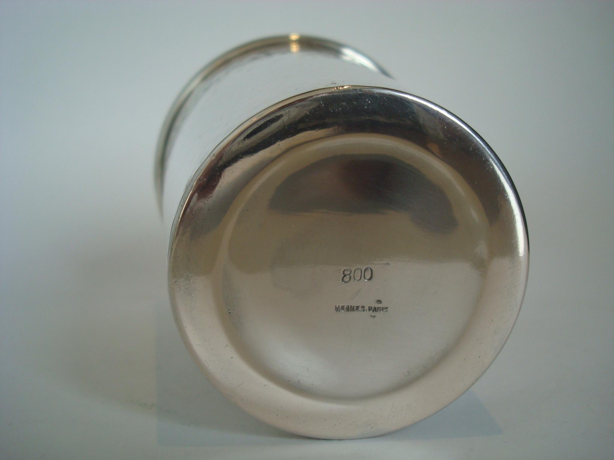 Art Deco Hermes Paris Hammered Silver Cocktail Shaker, 1930, France 3