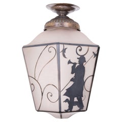Art Deco Hexagon Hall Lamp night watcher 1920s Germany