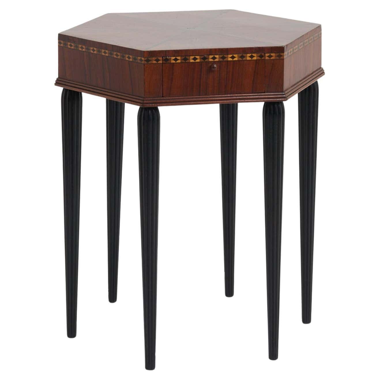 Exaonal Table Art Deco Hexagonal Table For Sale at 1stDibs