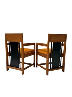 Fauteuils Art déco à dossier haut, par Cor Alons, en velours côtelé moutarde, 1927