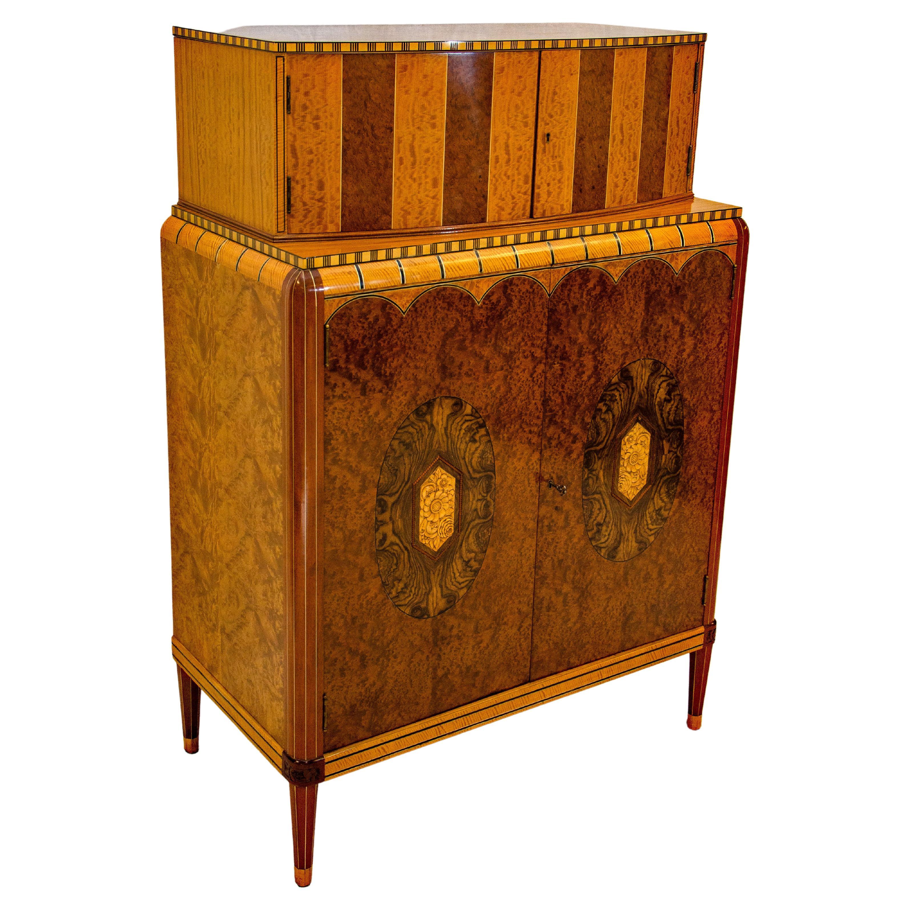 Art Deco High-Boy Dresser / Chest of Drawers by Robert W. Irwin, Royal Furniture For Sale