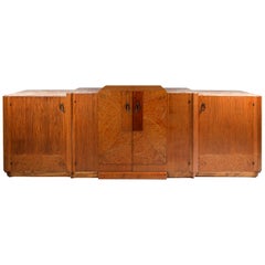 Art Deco High-End Credenza, mahogany, burl, loupe d'amboine and marble, 1930's