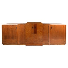 Art Deco High-End Credenza, Mahogany, Burl, Loupe D'amboine and Marble, 1930's
