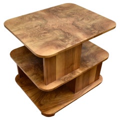 Art Deco High End Figured Walnut Sectional Book Table, English, c1930
