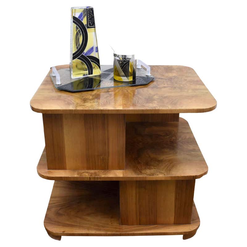 Art Deco Two Tier Walnut Coffee Table, English, c1930 at 1stDibs