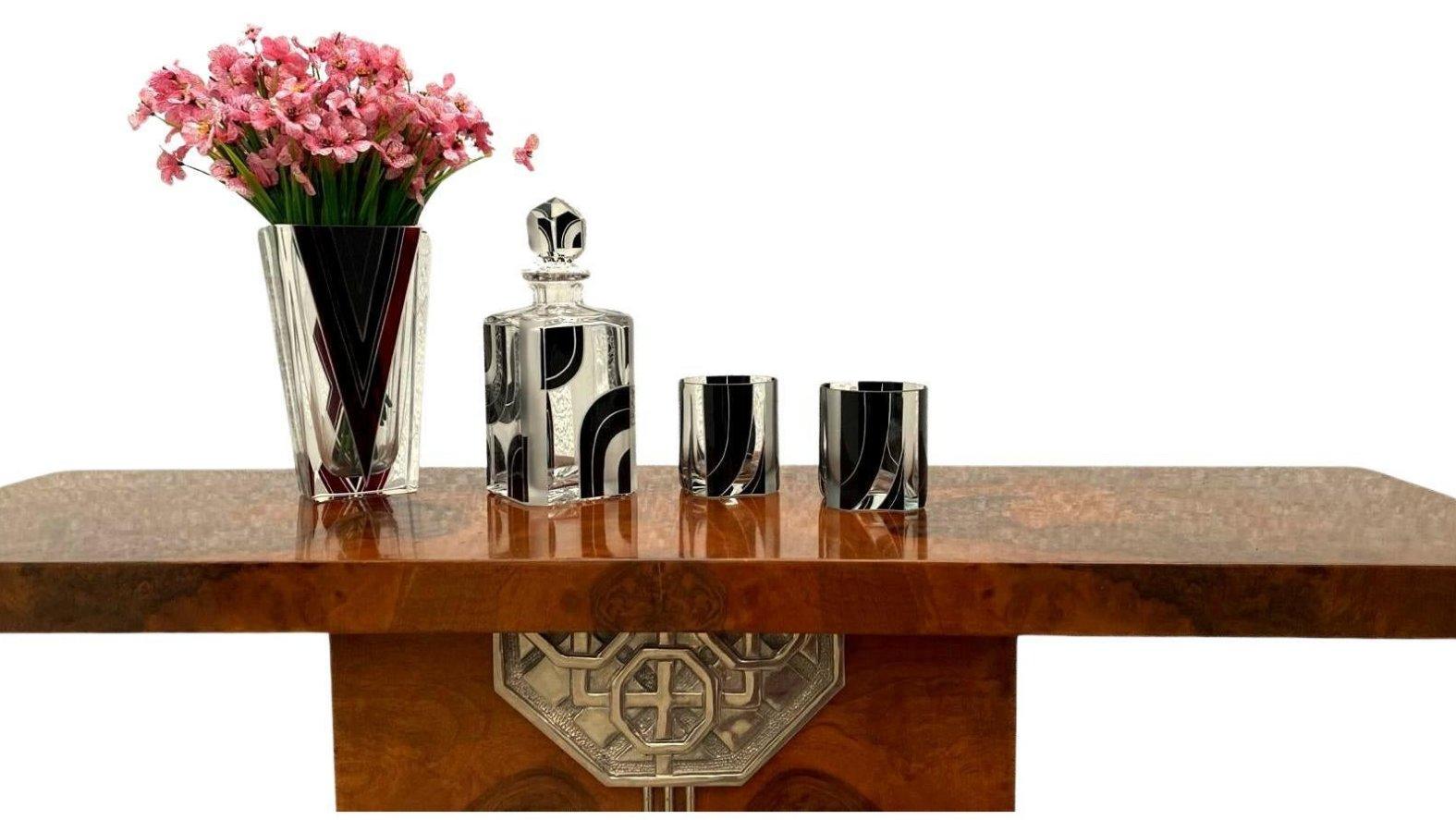 Art Deco High End Walnut Console-Side Table, French, c1930 For Sale 13